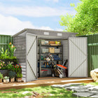 Outsunny remise de jardin extérieure 8 x 4 pi-Abri à vélos en métal adapté à de nombreux outils, équipements et vêtements d’extérieur  
