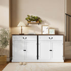 HOMCOM - Buffet 31,5 po L - armoire latérale - grain de bois blanc-Design polyvalent pouvant servir de buffet, de meuble à café ou de meuble d'entrée 