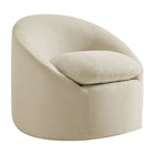 Modway - Sadie Slipcover Mélange de lin Chaise d’accent ronde - Lin-Chaise ronde d’accent couverte