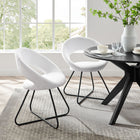 Modway - Nouvelle Tissu rembourré Chaise à manger Ensemble de 2 - Noir Blanc-Chaises d’accent modernes