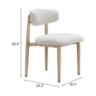 Zuo - Bege Chaise de salle à manger - Blanc-6
