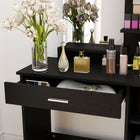 HOMCOM - Coiffeuse avec miroir et étagères - 35,4 po L x 15 po l x 54,3 po H - noir-Assemblage requis 