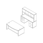 Office Star - Coquille de bureau à devant arqué, 72 po, de la collection Napa,-Bords PVC résistant aux chocs de 3 mm