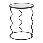 Zuo - Bastia Table d’appoint - Noir-Dessus rond en verre miroir au style élégant et contemporain