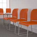 Flash Furniture – Chaise empilable à dossier profilé Hercules avec base traîneau argentée, orange-Capacité de poids de 880 lb