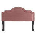Modway - Belinda Performance Velvet Tête de lit King/King de Californie, Rose poussiéreuse-Frontière de Nailhead