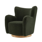 Modway - Montrose Ailier Sherpa Chaise pivotante d’accent - Noyer de fougère-9