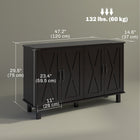 HOMCOM - Buffet de style ferme 47,2 po L avec 4 portes de grange - noir-Offre des options de rangement flexibles avec des étagères intérieures ajustables 