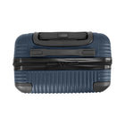 Swiss Mobility - Valise de cabine rigide 21.75 po de la collection JFK - Bleu-Roues pivotantes simples à 360 degrés pour un roulement sans effort, doux et silencieux