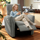 HOMCOM - Fauteuil inclinable électrique avec ports USB - gris-Dossier en coton poupée de 7,5 po (19 cm) pour une sensation douillette   
