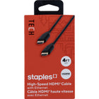 Staples - Câble HDMI 1,4 Ethernet- 4 pi-Universel – Branches sur votre téléviseur ou moniteur des lecteurs Blu‑ray/DVD, des appareils de lecture en continu, des consoles de jeu, des ordinateurs, et d’autres appareils, dotés d’un port HDMI