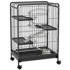 PawHut - Cage à 4 niveaux pour lapin, cochon d’Inde, furet, rat, hamster - 24 po L x 17 po l x 37 po H-Idéal pour une variété de petits animaux, y compris lapin, furet, chinchilla et autres petits animaux de taille similaire 