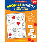 Scholastic Teaching Solutions - Bingo phonétique : cahier d'activités sur les consonnes et les voyelles courtes-Le format du jeu de bingo rend l'apprentissage attrayant et amusant pour les enfants