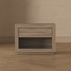 Manhattan Comfort - Table de nuit contemporaine Soren 32" à 1 tiroir - Chêne naturel-Assemblage à domicile requis Tout le matériel inclus