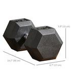 Soozier - Ensemble d’haltères hexagonaux 2 x 50 lb avec poignées antidérapantes-Développez vos bras, épaules et dos 