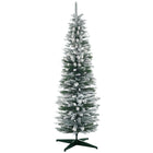 HOMCOM - Sapin de Noël artificiel 6 pi avec 390 branches floquées de neige-6pi de haut, luxuriant avec des pointes qui donnent un aspect sain et naturel 