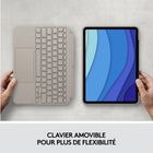 Étui clavier Logitech Combo Touch iPad Pro 11 pouces (1re, 2e, 3e, 4e générations - 2018, 2020, 2021, 2022)- Clavier rétroéclairé amovible - Sand-Clavier détachable et support réglable : retirez le clavier lorsque vous avez fini de taper pour plus de flexibilité et profitez de 50 degrés d'angles de vue réglables