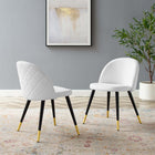 Modway - Cordial Chaises de salle à manger Ensemble de 2 - Blanc-Rembourrage en tissu polyester