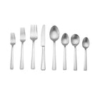 Table 12 - 50 pièces, acier inoxydable 18/10 fini satiné - compatible lave-vaisselle-8 fourchettes de table, 8 couteaux de table, 8 cuillères à soupe, 8 fourchettes à salade, 8 cuillères à thé, 8 cuillères à soupe rondes, 1 fourchette de service, 1 cuillère de service