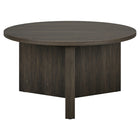 Hudson&Canal - Table basse ronde Anders de 81 cm de largeur, , brun aulne-Un design scandinave contemporain pour votre salon, votre bureau et plus encore