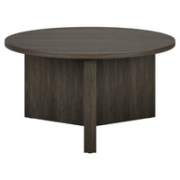 Hudson&Canal - Table basse ronde Anders de 81 cm de largeur, , brun aulne-Un design scandinave contemporain pour votre salon, votre bureau et plus encore