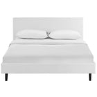 Modway - Anya Tissu Lit Queen, Blanc-Capsules de pied non marquées