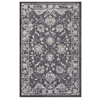 Modway - Kazia Treillis floral vieilli Tapis de comédie 8 pi l x 10 pi L - Gris foncé et ivoire-Tapis à treillis floral vieilli
