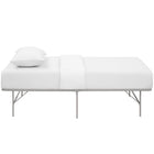 Modway - Horizon Acier inoxydable Cadre de lit simple, Gris-Espace de rangement généreux de 14"