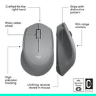 Logitech - M280 souris sans fil - Gris-Empreinte carbone du produit: 3,94 kg CO2e	