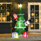 HOMCOM - Arbre de Noël gonflable de 7FT LED Décoration extérieure Père Noël - Vert-La lumière 7 LED B2 dans la décoration intérieure apporte un effet vibrant et améliore la visibilité la nuit 
