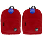 BAZIC Products - Sac à dos classique 17 po bordeaux, paquet de 2-Un grand compartiment principal et un petit compartiment avant avec fermeture éclair