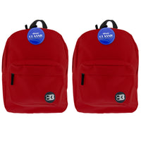 BAZIC Products - Sac à dos classique 17 po bordeaux, paquet de 2-Un grand compartiment principal et un petit compartiment avant avec fermeture éclair