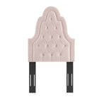 Modway - Augustine Touffe Performance Velvet Tête de lit jumelée, Rose-Tissu résistant aux taches durable