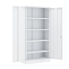 Ceha - Armoire de rangement métallique BDM-180 avec étagères réglables - Blanc-Finition en acier par poudrage résistant aux rayures