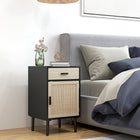 HOMCOM - Tables de nuit hautes avec rangement pour chambre - noir - lot de 2-Peut être utilisé comme table de chevet, table d’appoint pour canapé et plus encore