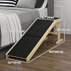 PawHut - Rampe pour animaux, marches de lit pour chien avec tapis antidérapant, 59 po L x 16 po l x 20 po H - naturel-Tapis antidérapant sur la rampe pour garantir la sécurité 