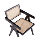 Manhattan Comfort - Fauteuil de salle à manger Hamlet 19,67 po style industriel chic - noir et cannage naturel-10
