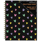 Merangue - Carnet à spirales avec couverture noire-Bobine de couleur or