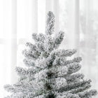 HOMCOM - Sapin de Noël Artificiel Flocké de 5 pieds avec Support Métallique - Branches Articulées-Couleur : Vert 