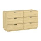 Manhattan Comfort - Commode double contemporaine moderne Chrystie 60" à 6 tiroirs - Naturel-Disponible en naturel et noir