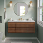 Modway - Render Fixation murale de 48" Vanette de salle de bain - Blanc noyer-MDF et panneau de particules