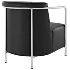 Modway - Ebb Vinyle rembourré Chaise longue - Noir-Capsules de pied en plastique noir