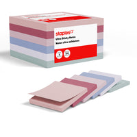 Staples - Blocs de feuillets ultra-autocollants, 4 x 4 po, collection Ocean Mist, paquet de 6-L’adhésif ultra-collant assure que les feuillets restent bien en place