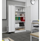 Ceha - Armoire de rangement métallique BDM-180 avec étagères réglables - Blanc-8