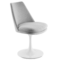 Modway - Lippa Salle à manger pivotante Rembourré Fauteuil d’appoint - Blanc gris clair-Tissu texturé, tissé et sain