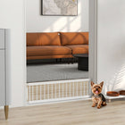 PawHut - Barrière pour Chien 26"-37" L avec Barrière pour Animal de Compagne 10" H et 2 Extensions - Blanc-Facile à enjamber tout en gardant les petits chiens en sécurité à l'intérieur