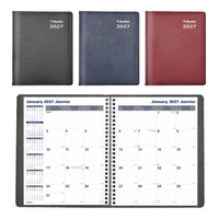 Blueline - 2027 agenda mensuel Net Zero Carbon avec reliure à double spirale – 8 7/8 po x 7 1/8 po – couleurs assorties – bilingue-14 mois: décembre 2026 à janvier 2028