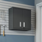 Manhattan Comfort - Armoire de garage moderne Fortress 30" - gris charbon-Comprend 2 portes et 1 étagère réglable