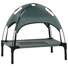 PawHut - Lit pour animaux surélevé rafraîchissant avec auvent pour petits chiens - 25 po L x 18 po l x 24 po H - gris-Surélevé du sol pour plus de confort et permettre la circulation de l'air de tous les côtés 