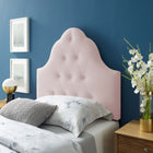 Modway - Sovereign Touffe de diamant Performance Velvet Tête de lit jumelée, Rose-Sellerie en velours en polyester